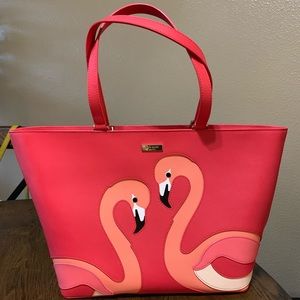 kate spade coral flamingo tote bag